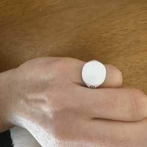 David Yurman white enamel pinky ring